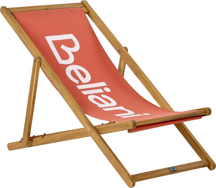 Sammenleggbar dekkstol Anzio - Rødt, lyst tre