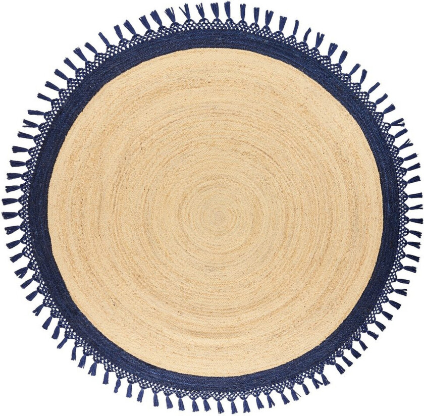 Flatvevd Marts - Beige, Blå, 200x200 cm