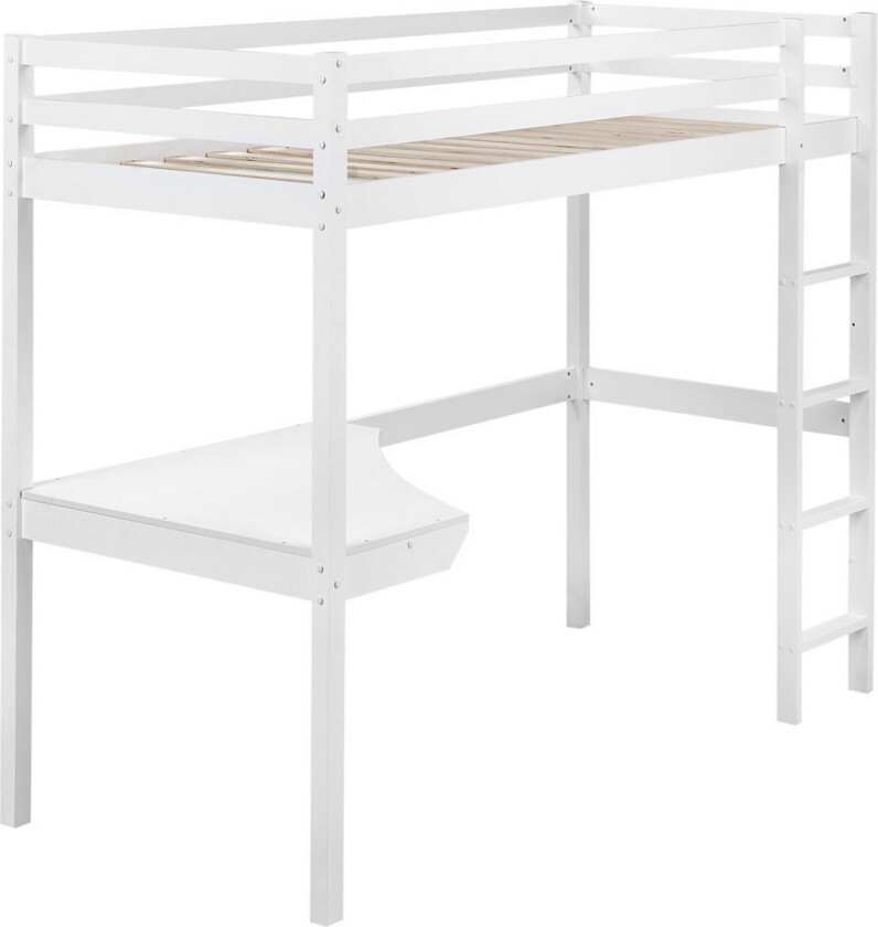 Høyseng med skrivebord Loury - Hvit