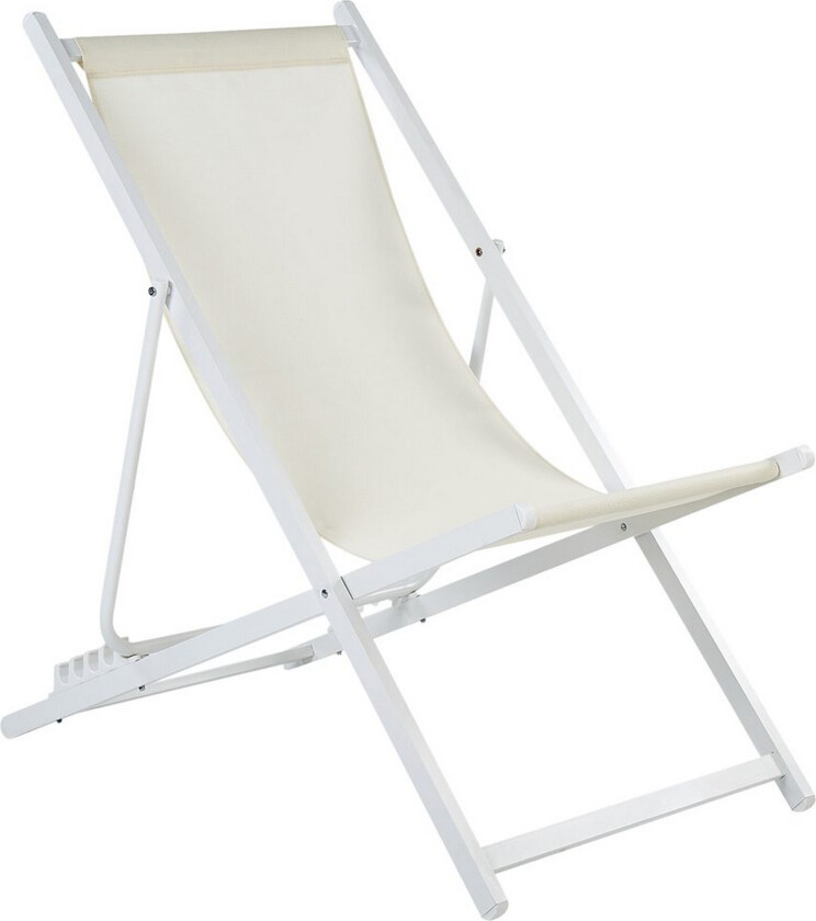 Sammenleggbar dekkstol Locri II - Beige, hvit
