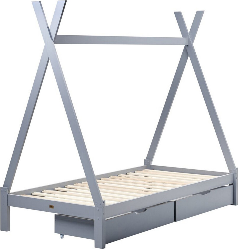 Barneseng med skuffer Devay - Grå