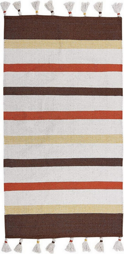 Flatvevd Hisarli - Brun, gul, oransje, beige, 80x150 cm