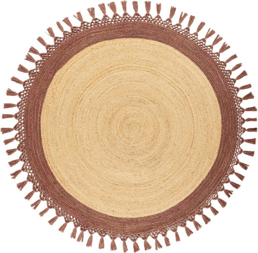 Flatvevd Marts - Beige, Brun, 140x140 cm