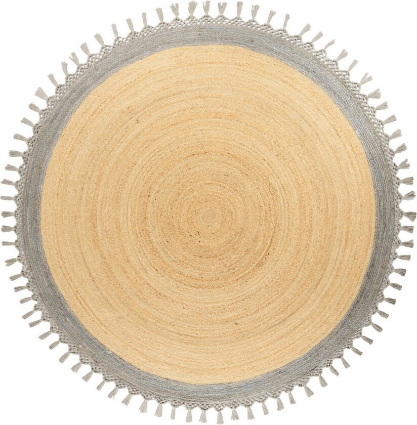 Flatvevd Marts - Beige, Grå, 200x200 cm