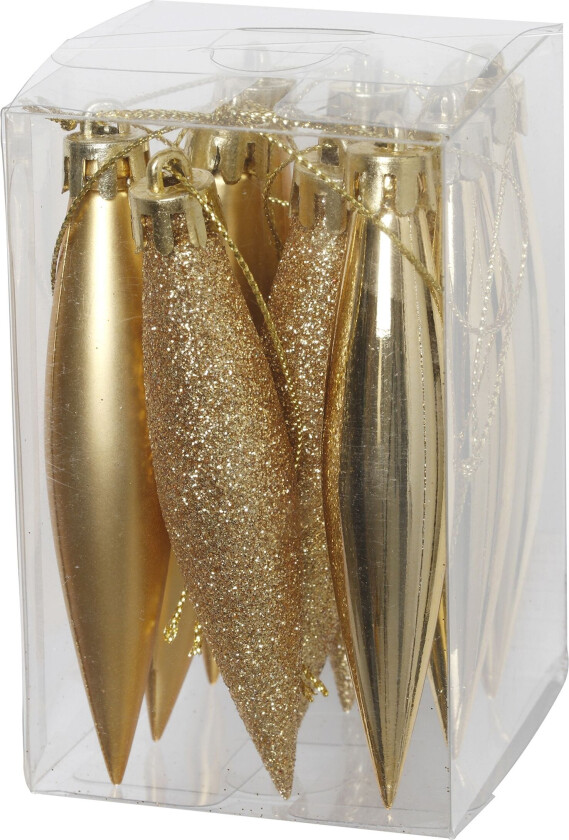 Juletrekule Dråpe Gull - 9-pakning