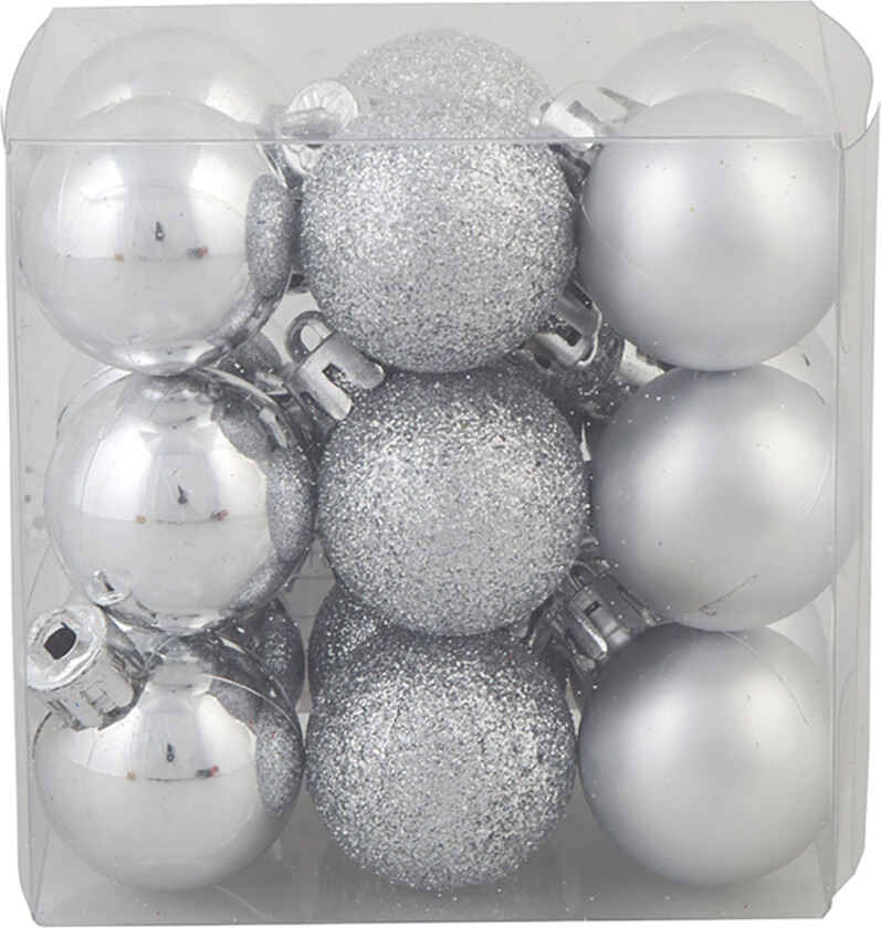 Juletrekuler Miks Sølv - 18-pakning