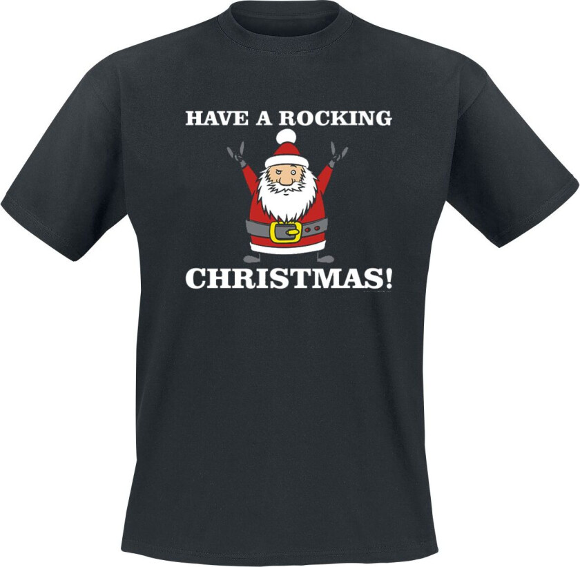 Fun T-skjorte - Have A Rocking Christmas! - S til XXL - Herrer - svart