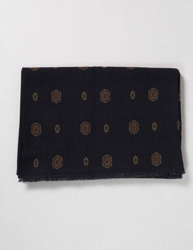 Bilde av PATTERNED WOOL SCARF Blå
