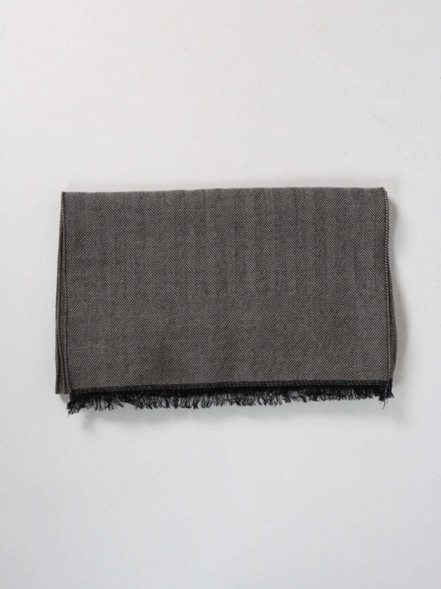 HERRINGBONE WOOL SCARF Brun