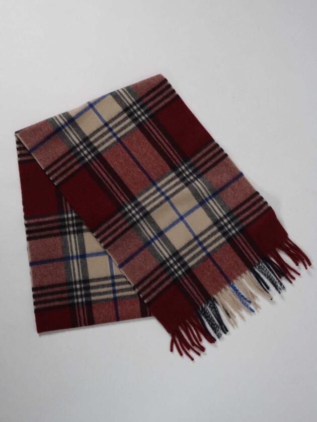 WOOL CHECKED SCARF Rød