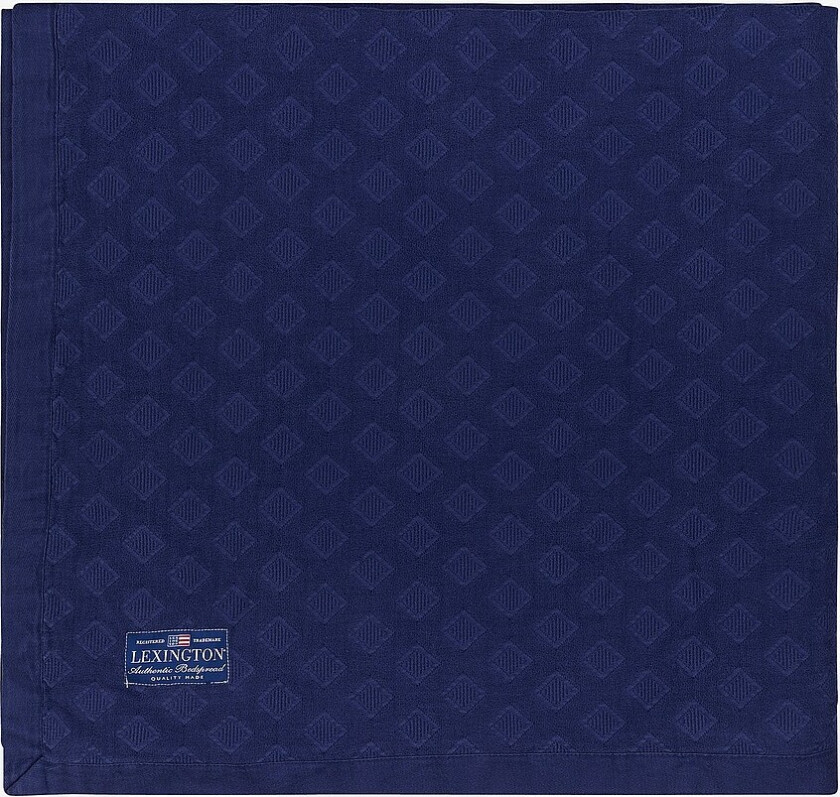 Diamant Jacquard bomulls sengeteppe - Blå