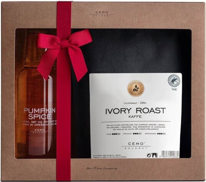 Kaffekos Jul gaveeske m/kaffe og pumpkin spice sirup 370g