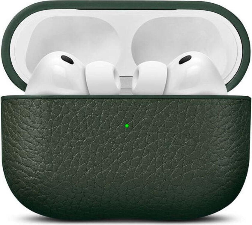 Apple AirPods Pro (3. gen.) Ekte Skinn Deksel - Grønn