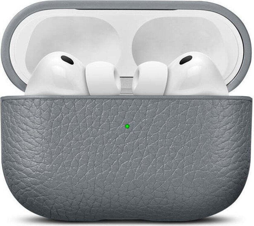 Apple AirPods Pro (3. gen.) Ekte Skinn Deksel - Grå