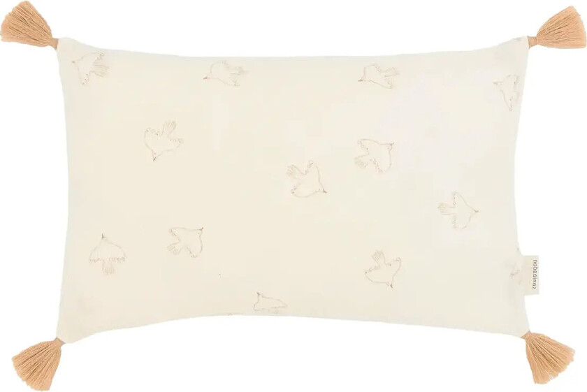 Tassel Rectangular Cushion In Washed Double Muslin Wabi-Sabi - Cream - ONE SIZE