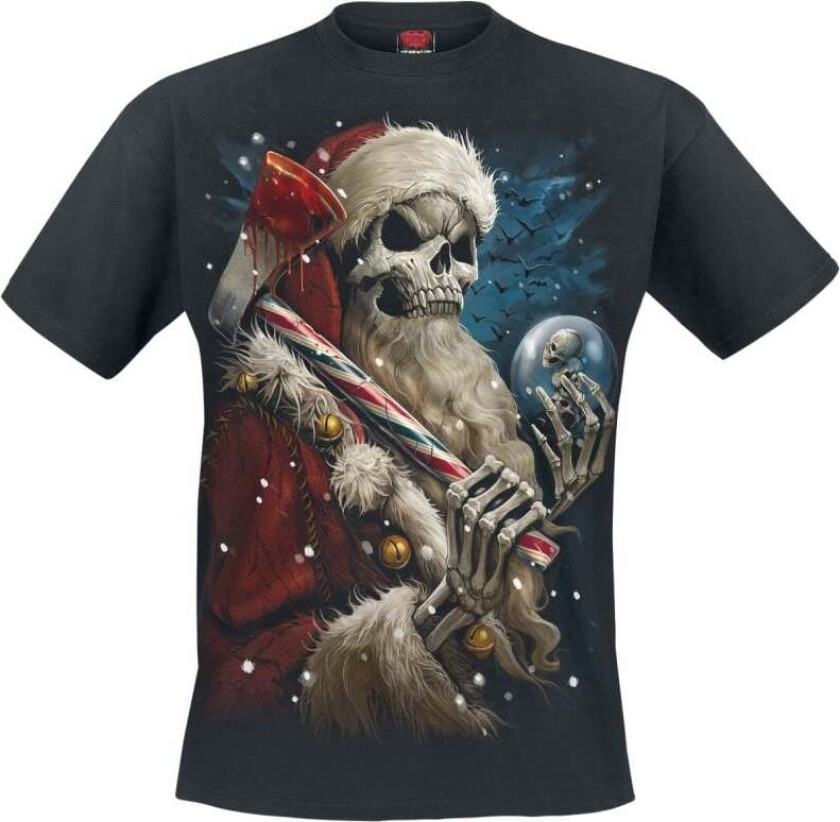 T-skjorte - Candy cane Santa - S til XXL - Herrer - svart