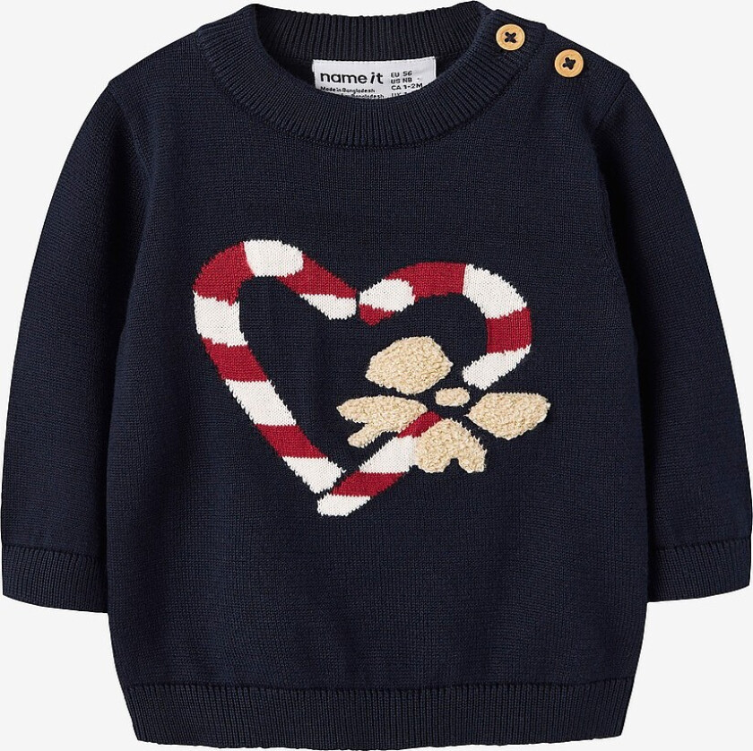 Pullover nbfReamo LS Knit - Blå