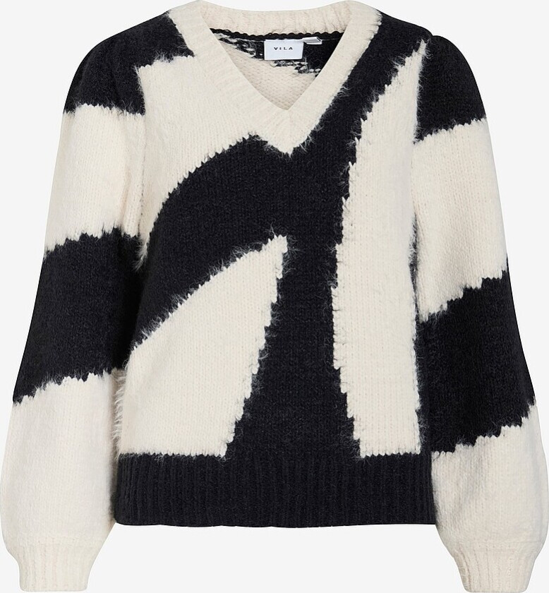 Pullover viKunnuo V-neck L/S Knit - Grå