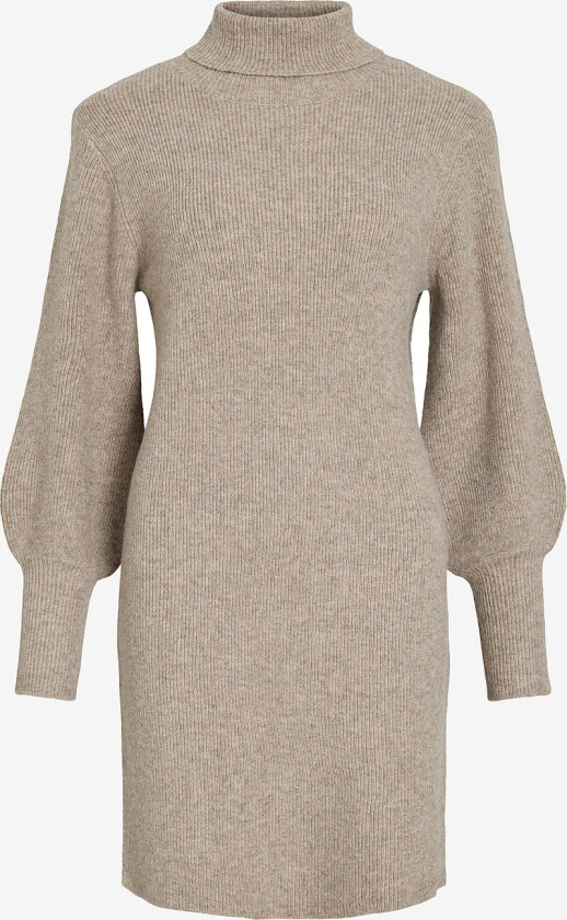 Kjole viEllie L/S Rollneck Dress/ka - Brun