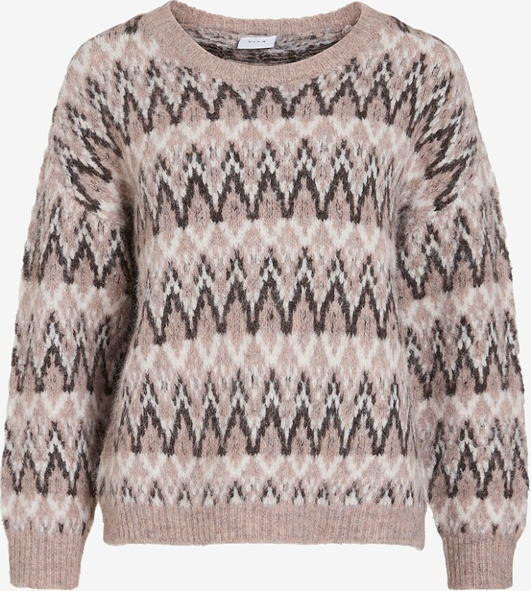 Pullover viMargi O-neck L/S Jacquard Knit TO - Brun