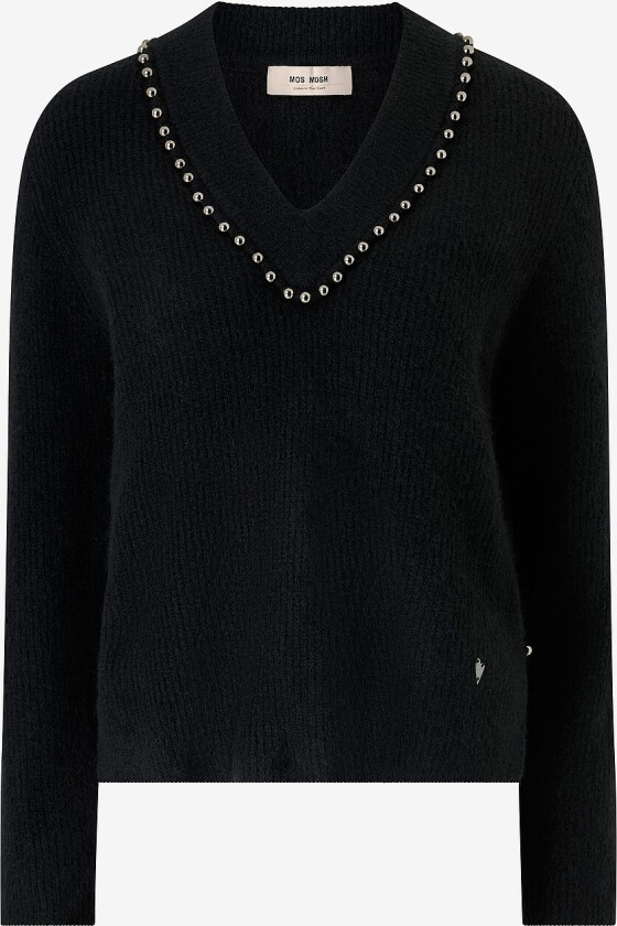 Pullover mmZora V-neck Bead Knit - Svart