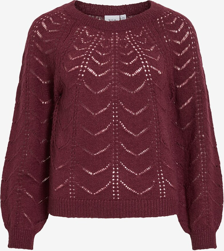 Pullover viTuli O-neck L/S Detail Knit - Rød