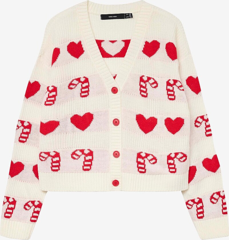 Kardigan vmCandyhearts LS V-neck Xma - Grå