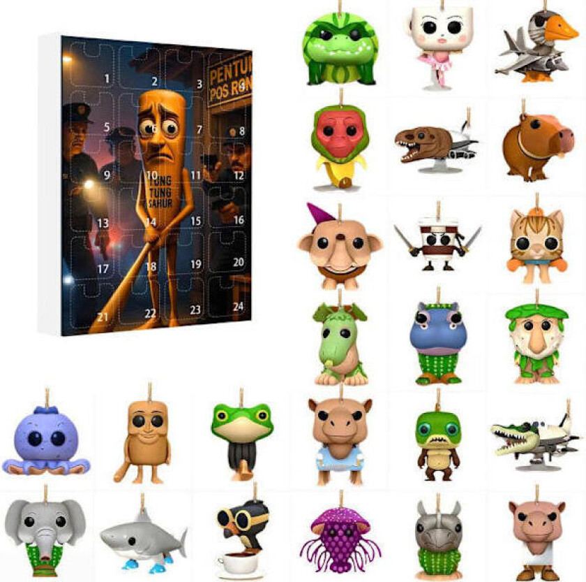 Adventskalender 2025 Italiensk Brainrot Tung Sahur Figur Blind Box Traalero Figurer A1