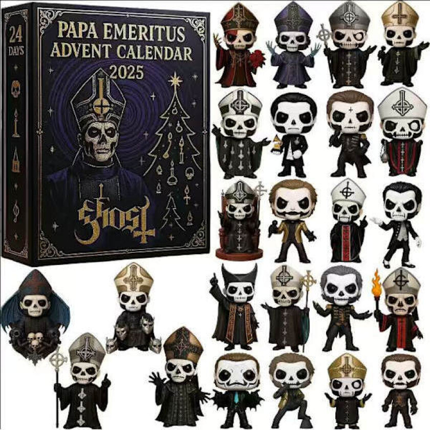 Papa Emeritus Adventskalender 2025 Blind Box Advent Jul Blind Box Juletrepynt Akrylanheng