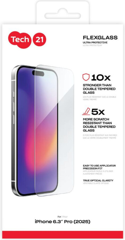 FlexGlassUltra Clear Cover til iPhone 17 Pro - Transparent