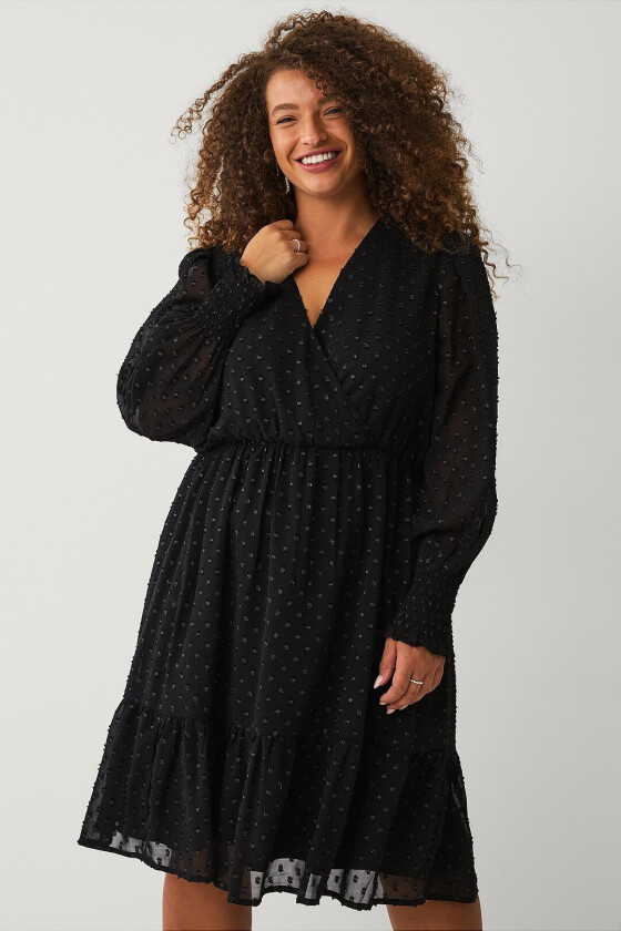 Kjole med pufferme - Sølv