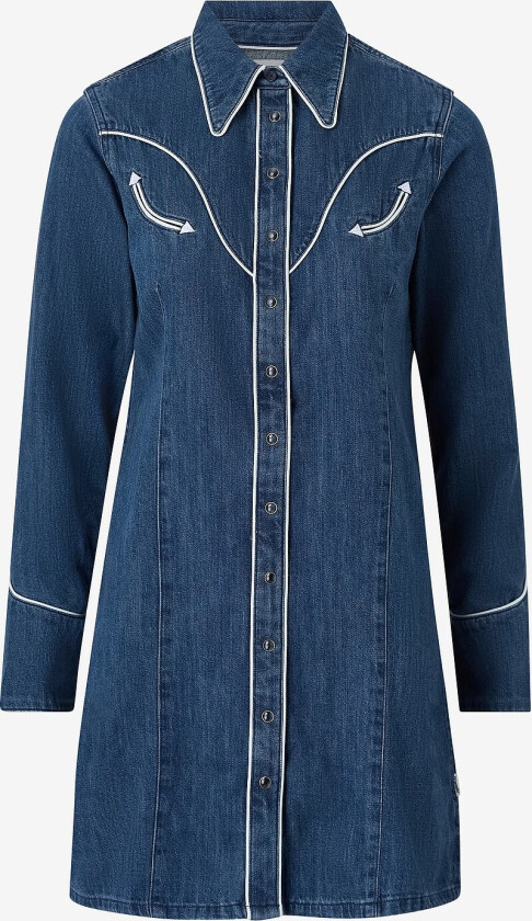 Denimkjole Piped shirt dress Blue reverie - Blå