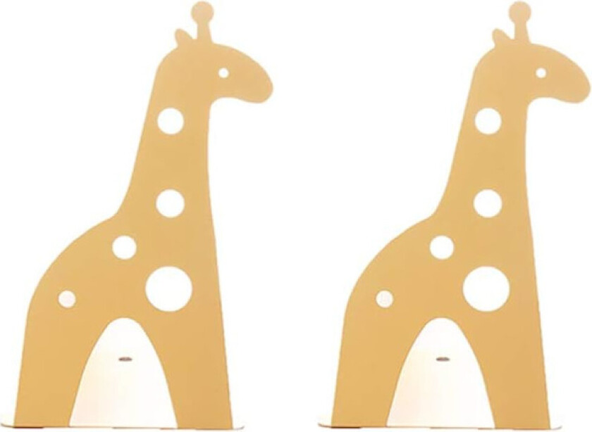 Søte Bokstøtter, Sklisikre Giraff Dyre-Bokstøtter for Hyller Dekorative for Barn Gul 1 Par