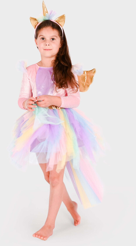 Bilde av Kostyme Enhjørning med Diadem, 110-116 - Filmkostymer & Eventyrkostymer - Polyester,Plast