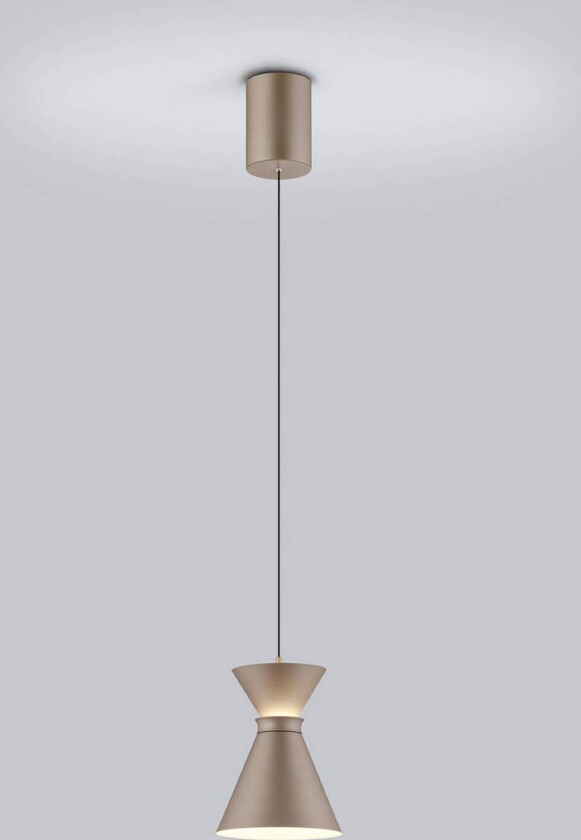 LED-hengelampe LUK, brun, 1 lyskilde, dimbar
