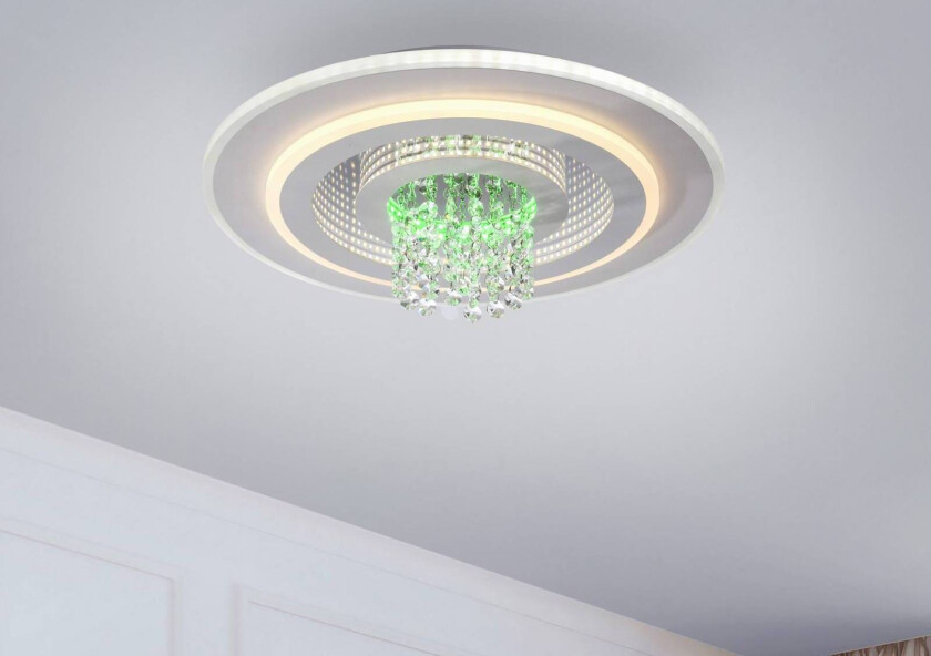 JUST LIGHT. LED-taklampe Tolago RGB, CCT, hvit, fjernkontroll