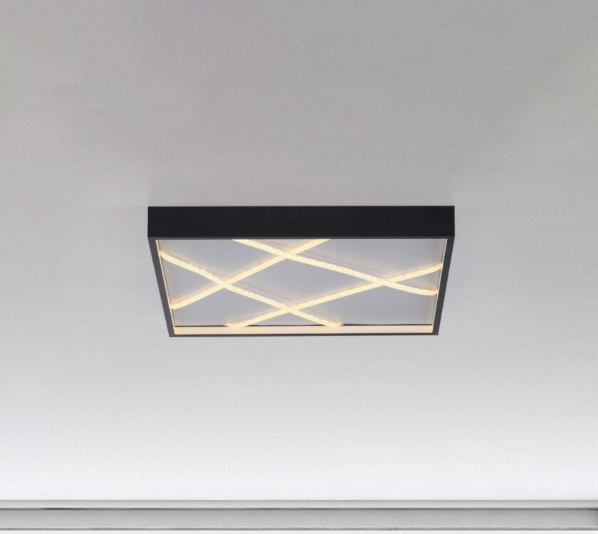 JUST LIGHT. LED-taklampe Mikado, 50 x 50 cm, svart