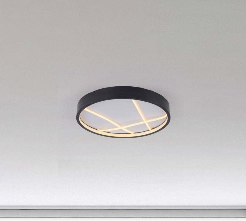 JUST LIGHT. LED-taklampe Mikado, Ø 40 cm, svart