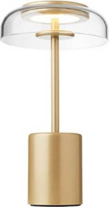 Nuura LED-batteridrevet bordlampe Blossi, høyde 26 cm gullfarget/klar