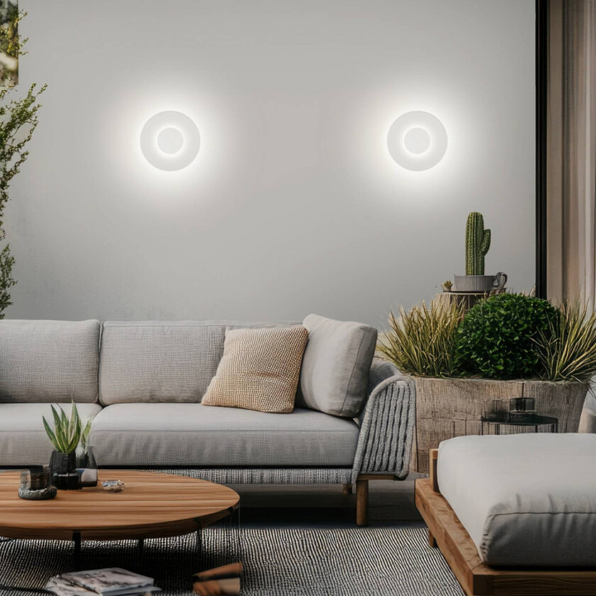 utendørs LED-vegglampe BUD, dimbar, hvit, IP65