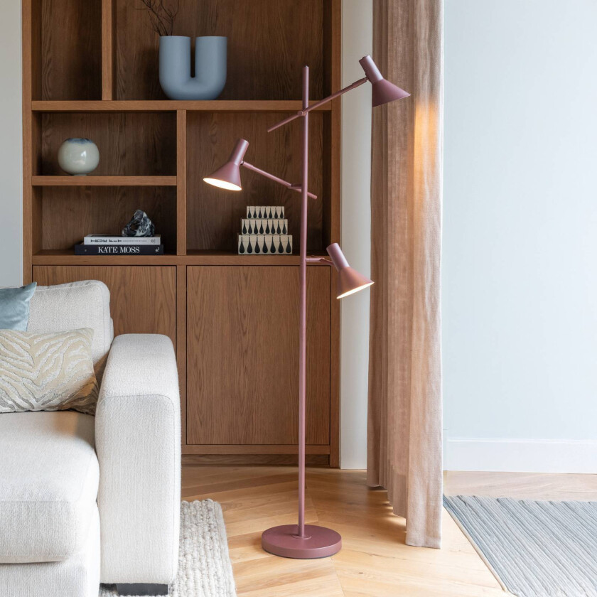 IT'S ABOUT ROMI Gulvlampe Izmir, mørkerød, 3 lyskilder