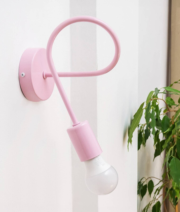 Vegglampe Oxford, rosa, metall, E27