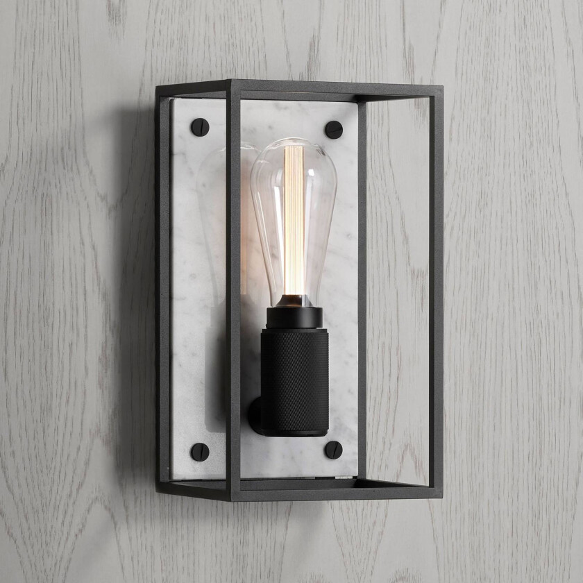 vegglampe Caged Wall medium, marmor hvit