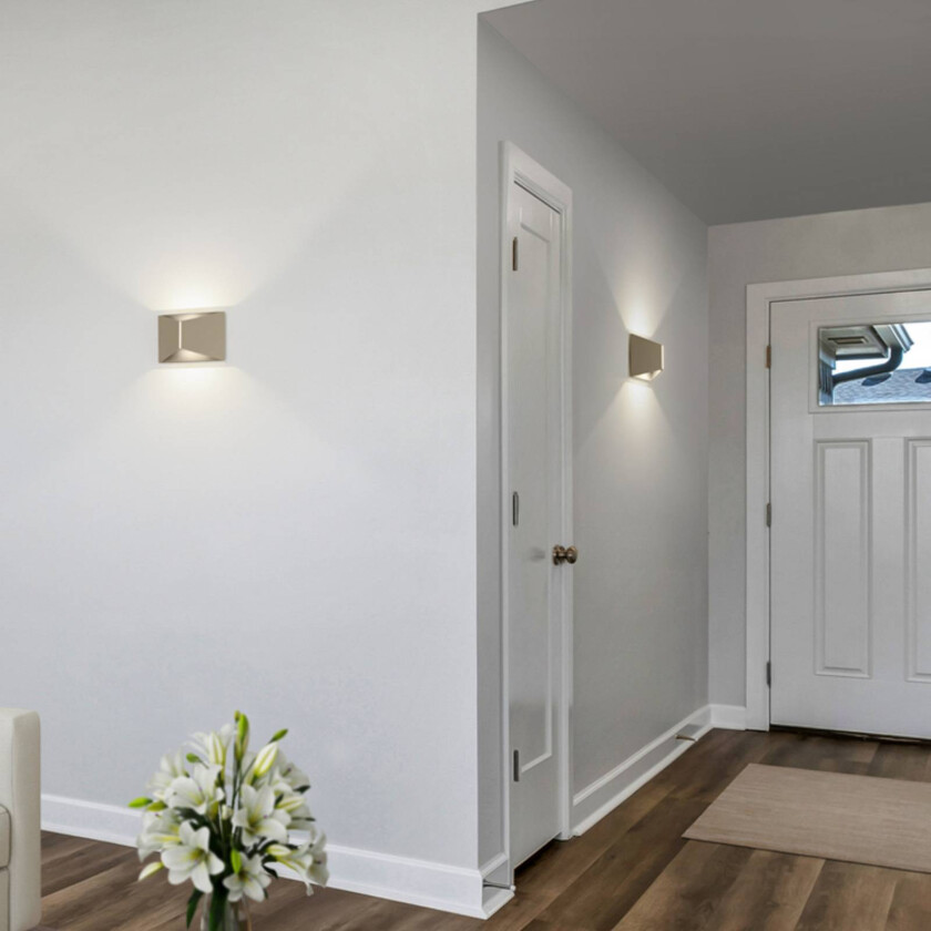 LED-vegglampe VID, lysebrun, opp/ned, IP65