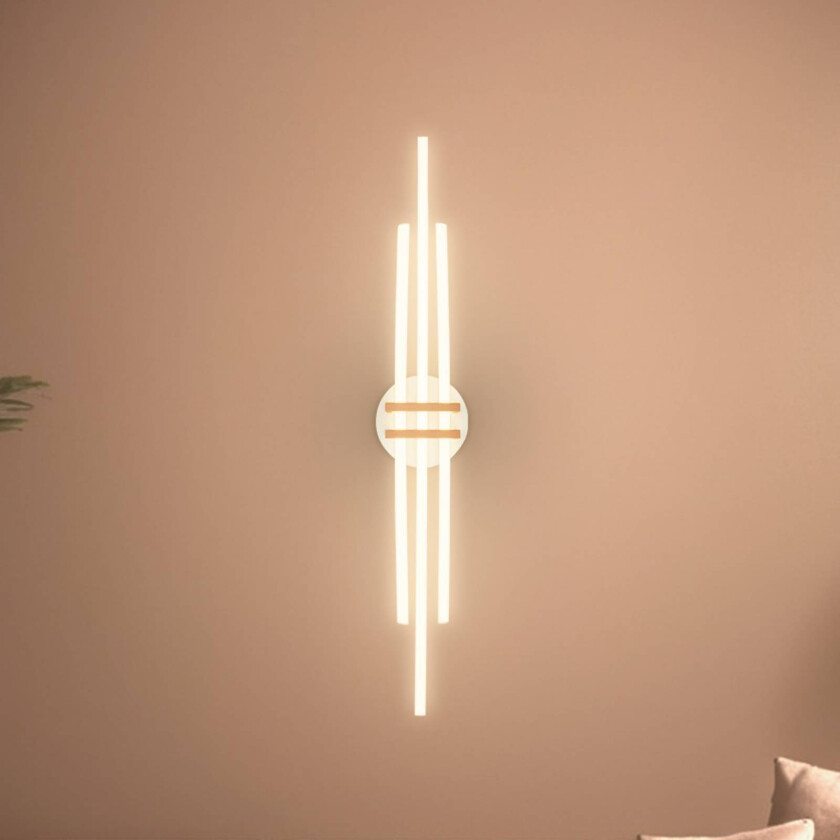 LED-taklampe Tinka, lysegrå/brun, lengde 98 cm