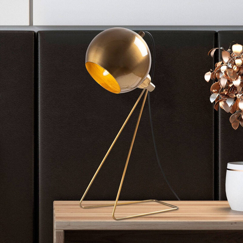 Bordlampe Mixed, messing, metall, høyde 45 cm, E14