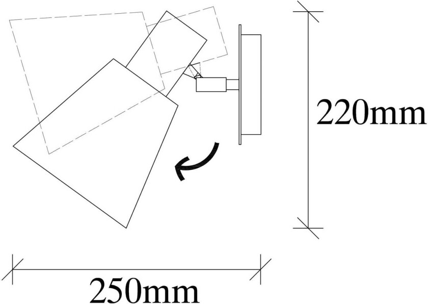 Vegglampe Kem, messing, metall, høyde 22 cm, E27