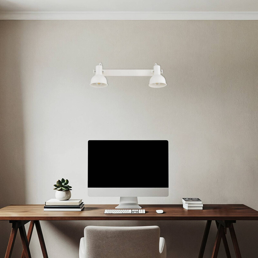 Taklampe Trogir, beige, 2 lyskilder, lengde 27 cm