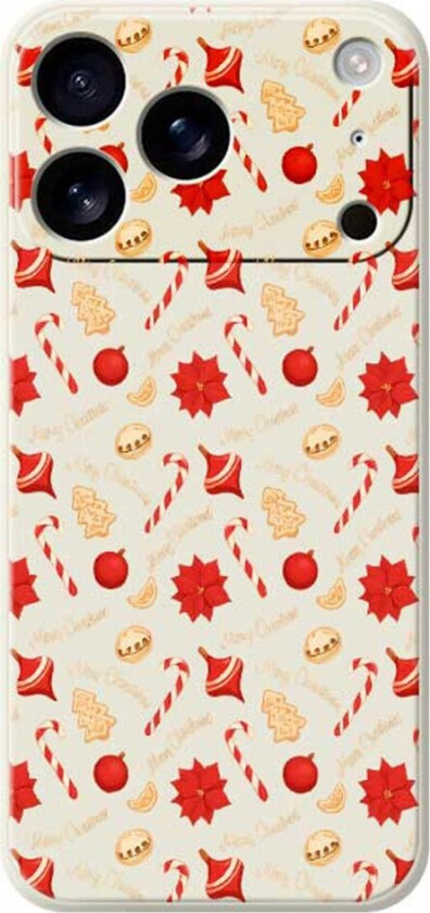 iPhone 17 Pro Max Jule Deksel - Fleksibel Plast - Julegodteri / Beige