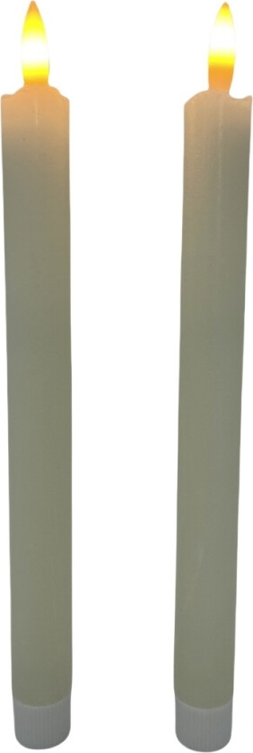 LED-kronelys i voks, 2-pakk